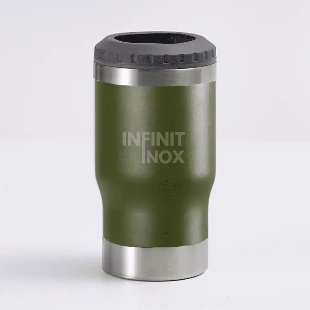 Copo Térmico Cooler Infinit Inox Verde | Abridor Embutido + Brinde